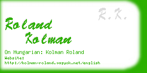 roland kolman business card